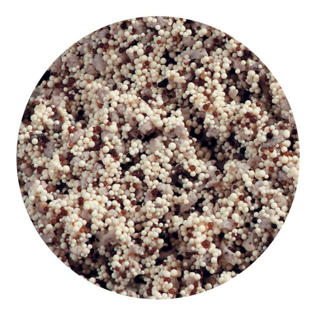 Close-up of API Nitra-Zorb filtration media, showing natural and synthetic resin beads for aquarium filtration.