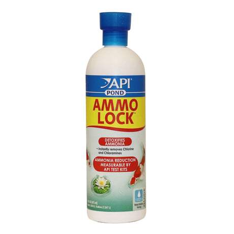API Pond Ammo-Lock ammonia detoxifier for ponds, detoxifies ammonia and removes chlorine.