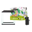 Aquael Leddy Mini 30 Creative Set aquarium with Turbo Mini filter and colorful background box for children's rooms.