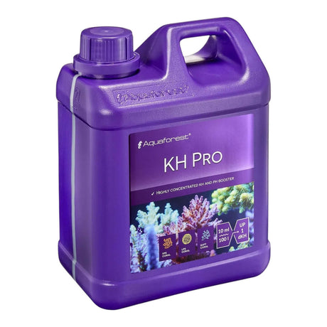 Aquaforest KH Pro 2L, concentrated KH and pH booster for marine aquariums, supporting coral health and carbonate hardness.