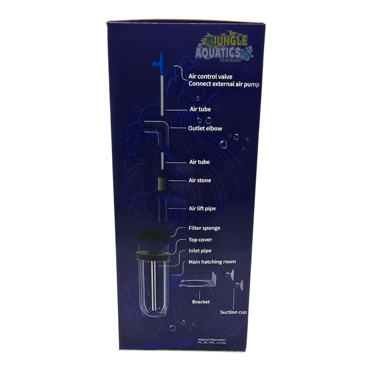 Aquarium Fish Egg Incubator - Egg Tumbler with air control valve, air tube, and min hatching room for fish eggs.