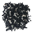 Natural zebra mix aquarium gravel in black and white, 0.5-0.8mm size, ideal for enhancing aquarium aesthetics.