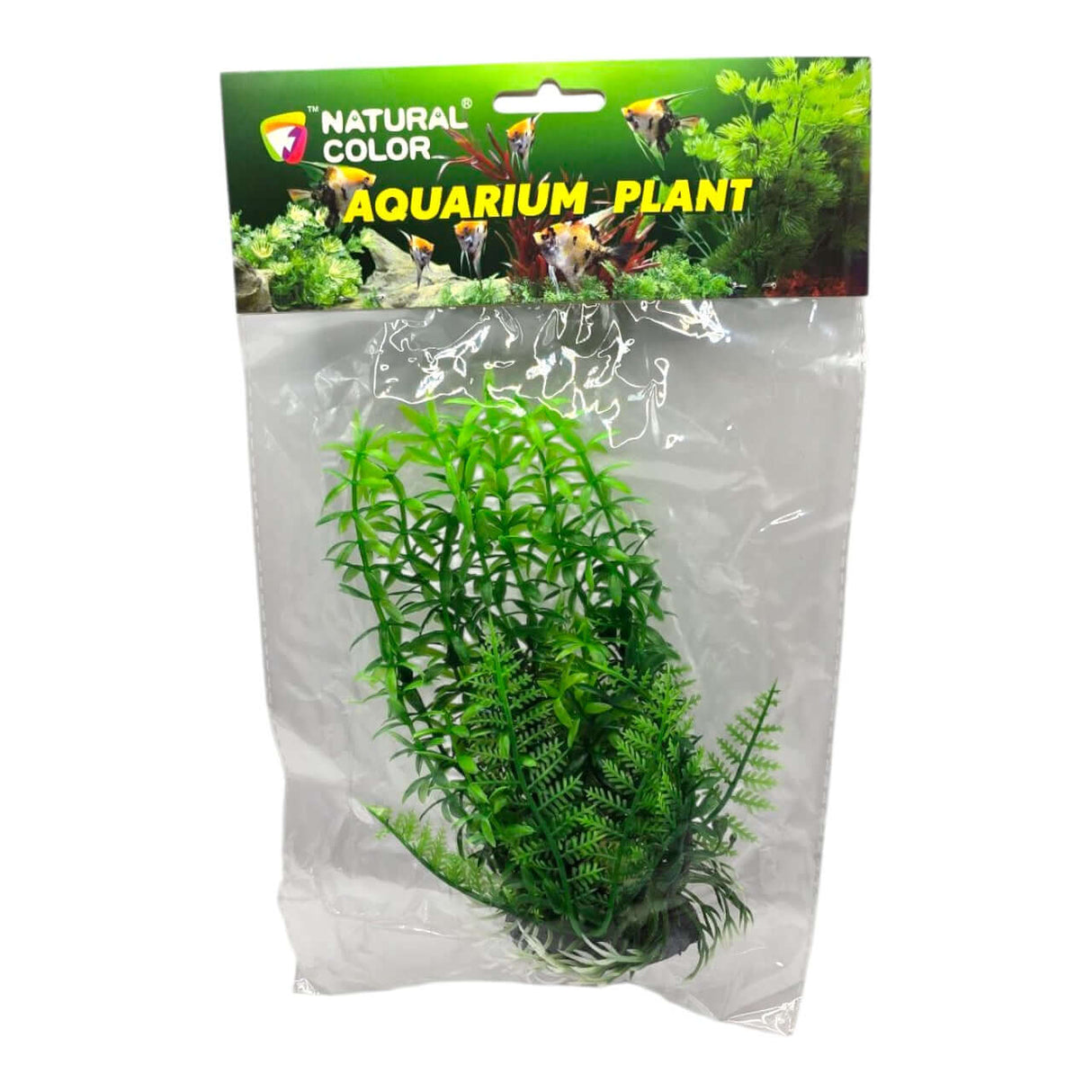 Aquarium Plastic Plant 022172 in packaging, 17cm tall, ideal for fish tanks and a fish-friendly habitat.