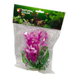Aquarium Plastic Plant Model 032174 in packaging, vibrant pink and green, non-toxic decoration for fish tanks.