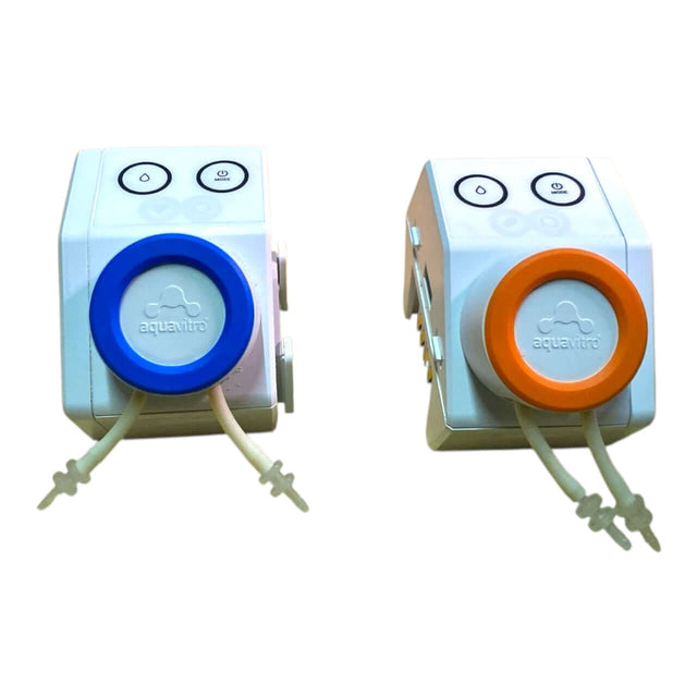 Aquavitro Sentia Dosing Unit Combo, secondhand, blue and orange units, good working condition, efficient dosing solution.