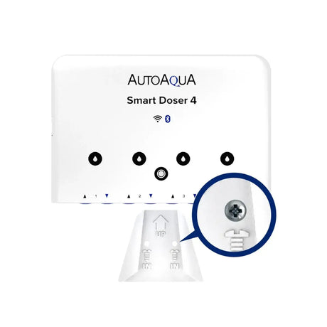 AutoAqua Smart Doser 4 Dosing Pump with buttons and Bluetooth indicator for easy setup.