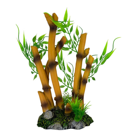 Bamboo Shoots Aquarium Ornament, realistic bamboo design for enhancing aquatic environments and adding natural elegance.