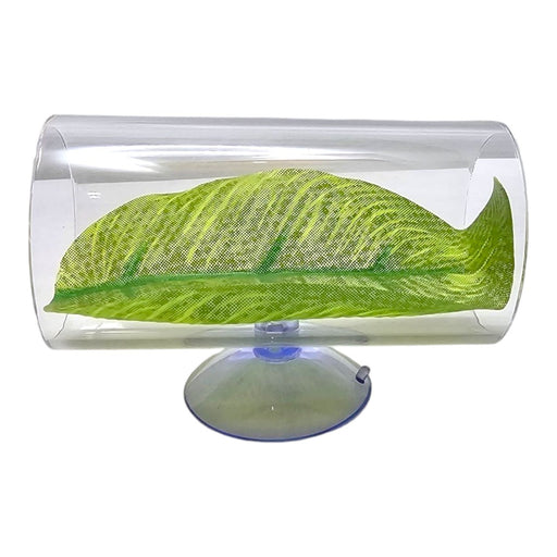 Betta Leaf Bed with suction cup and artificial leaf, providing a cozy resting spot for betta fish in an aquarium.