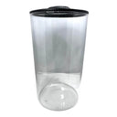 Clear Bio Bowl Terrarium Cylinder with integrated LED light and heat dissipation fan for plant care.