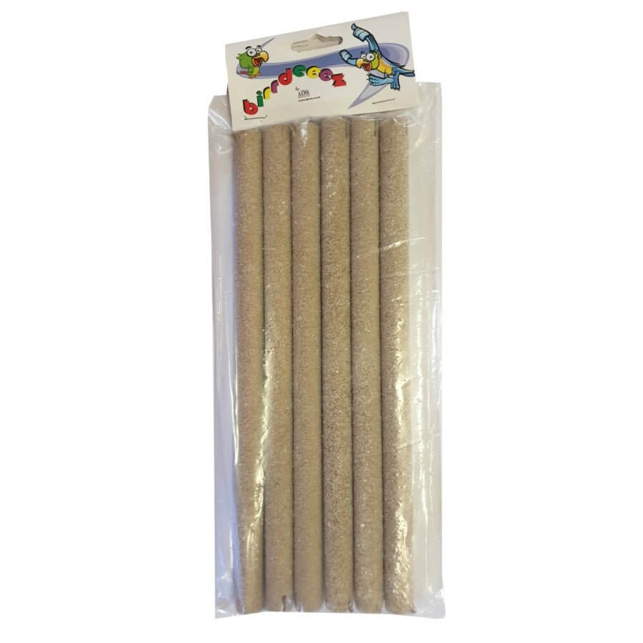 Pack of 5 bird sand perches designed for natural comfort and nail care for pet birds.