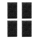 Set of four black sponge filters for water filtration in aquariums and paludariums.