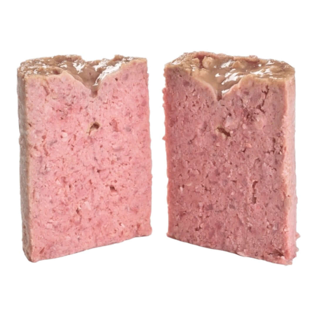 Brit Premium Adult Wet Dog Food paté showing meaty texture, suitable for dogs and made with liver and wholesome ingredients.