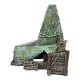 Broken Aeroplane Tail Ornament for aquarium, showcasing detailed wreckage and weathered panels.