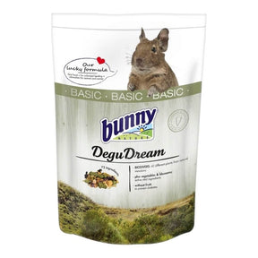Bunny Nature Degu Dream 1.2kg food bag featuring 72 ingredients for healthy degus with natural meadow plants.