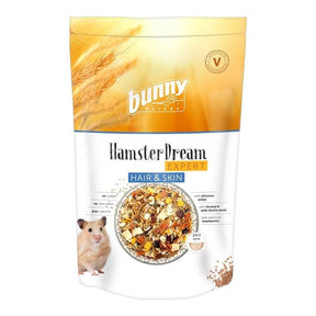 Bunny Nature Hamster Dream Expert Hair and Skin 500g bag with nutritious blend for healthy fur and skin care.