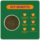 Key benefits of Burgess Excel Guinea Pig Nuggets with blackcurrant, highlighting health and nutrition for guinea pigs.