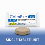 Calmeze Plus Single Tablet for Dogs & Cats in beef flavor, single tablet unit for pet relaxation.