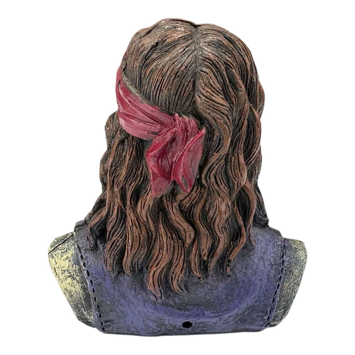 Back view of Captain Jack Sparrow Ornament featuring detailed hair and red bandana.