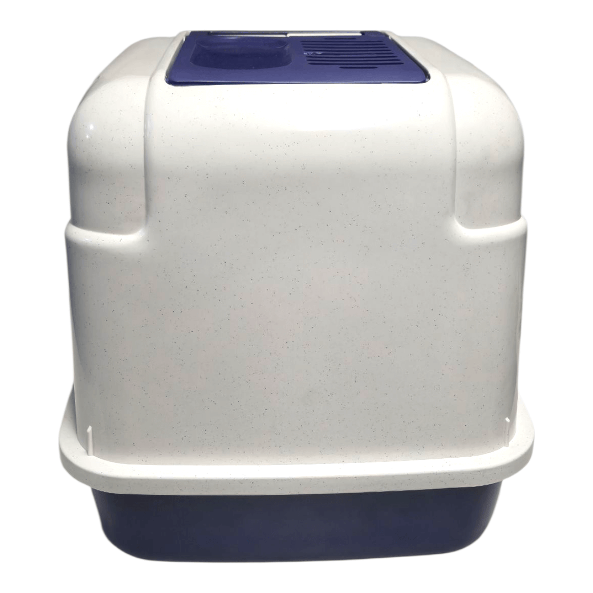 Cat Loo with hood in durable plastic, designed for easy cleaning and ideal for indoor and outdoor use.
