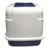 Cat Loo with hood in durable plastic, designed for easy cleaning and ideal for indoor and outdoor use.