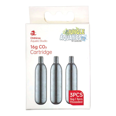 Chihiros 16g Co2 Cartridge replacement pack containing 3 pcs of 16g threaded cartridges for aquariums.