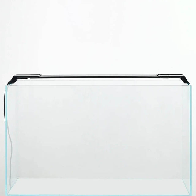 Empty aquarium tank with a sleek black rim, designed for use with Chihiros A II Adjustable Holder lights.