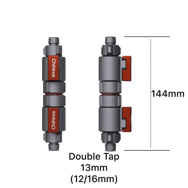 Chihiros Double Tap Quick Connector, durable aquarium accessory for canister filter hoses, featuring quick shut-off valves.