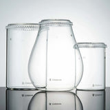 Chihiros Glass Pot Dew three rounded glass containers with ventilated lids for plant care in humid environments.
