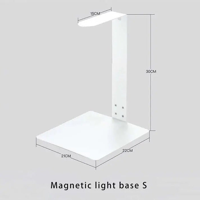 Chihiros Magnetic Light Base S dimensions showing a sleek white design, perfect for enhancing lighting setups.