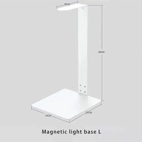 Chihiros Magnetic Light Base dimensions: 40cm tall, 21cm wide, 22cm deep; sleek white design for modern lighting solutions.