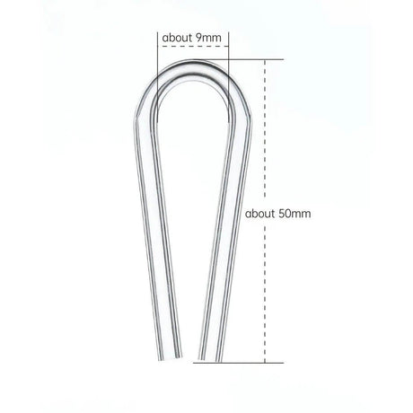 Chihiros U Clip dimensions: 9mm width, 50mm height, designed for CO2 connections in aquariums.