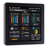 Chihiros WiFi Hub Pro display showing dashboard with temperature and device information for aquarium management.
