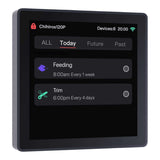 Chihiros WiFi Hub Pro interface displaying device settings for feeding and trimming schedules.