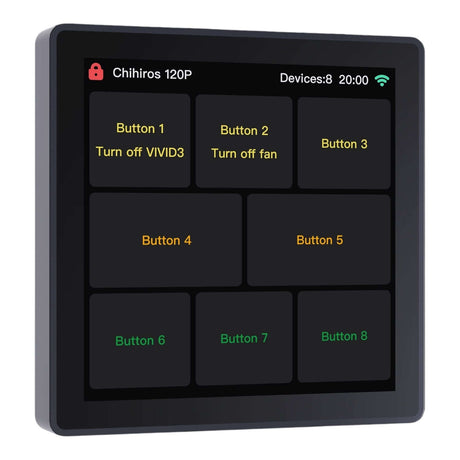 Chihiros WiFi Hub Pro control panel with buttons for device management and settings display.