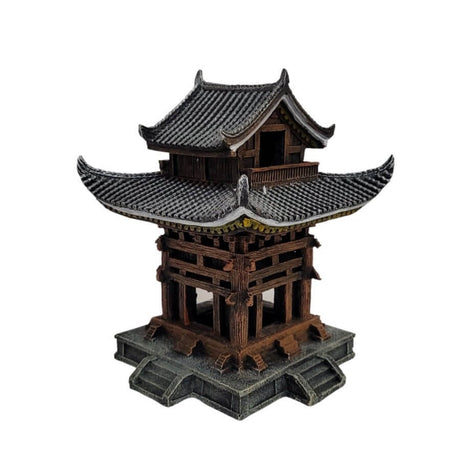 Chinese Temple aquarium ornament with decorative pagoda roofs, enhancing aquatic environments for fish to explore.