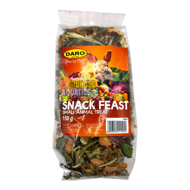 Daro Snack Feast small animal treat packed with nutritious ingredients in a 150g bag.