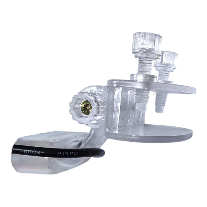 Deebow Crystal Clamp LED Light mounting bracket with adjustable screws for secure installation.