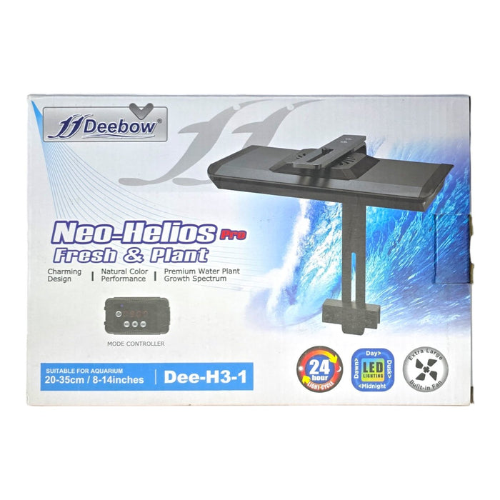 Deebow Neo-Helios Pro LED box featuring charming design and natural color performance for premium water plant growth.