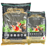 Dennerle Shrimp King Active Soil for shrimp aquaria, nutrient-rich substrate in 4L and 8L bags.
