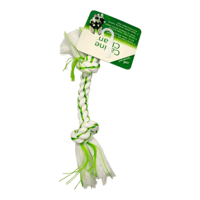 Dental rope bone toy for dogs, designed to Freshen breath and remove tartar while satisfying chewing instincts.
