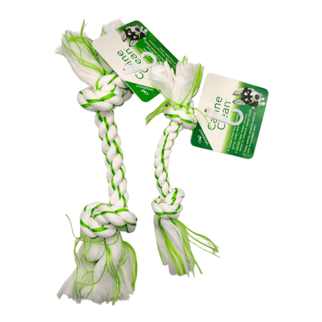 Dental rope bone for dogs, designed to promote oral health and freshen breath while satisfying chewing instincts.
