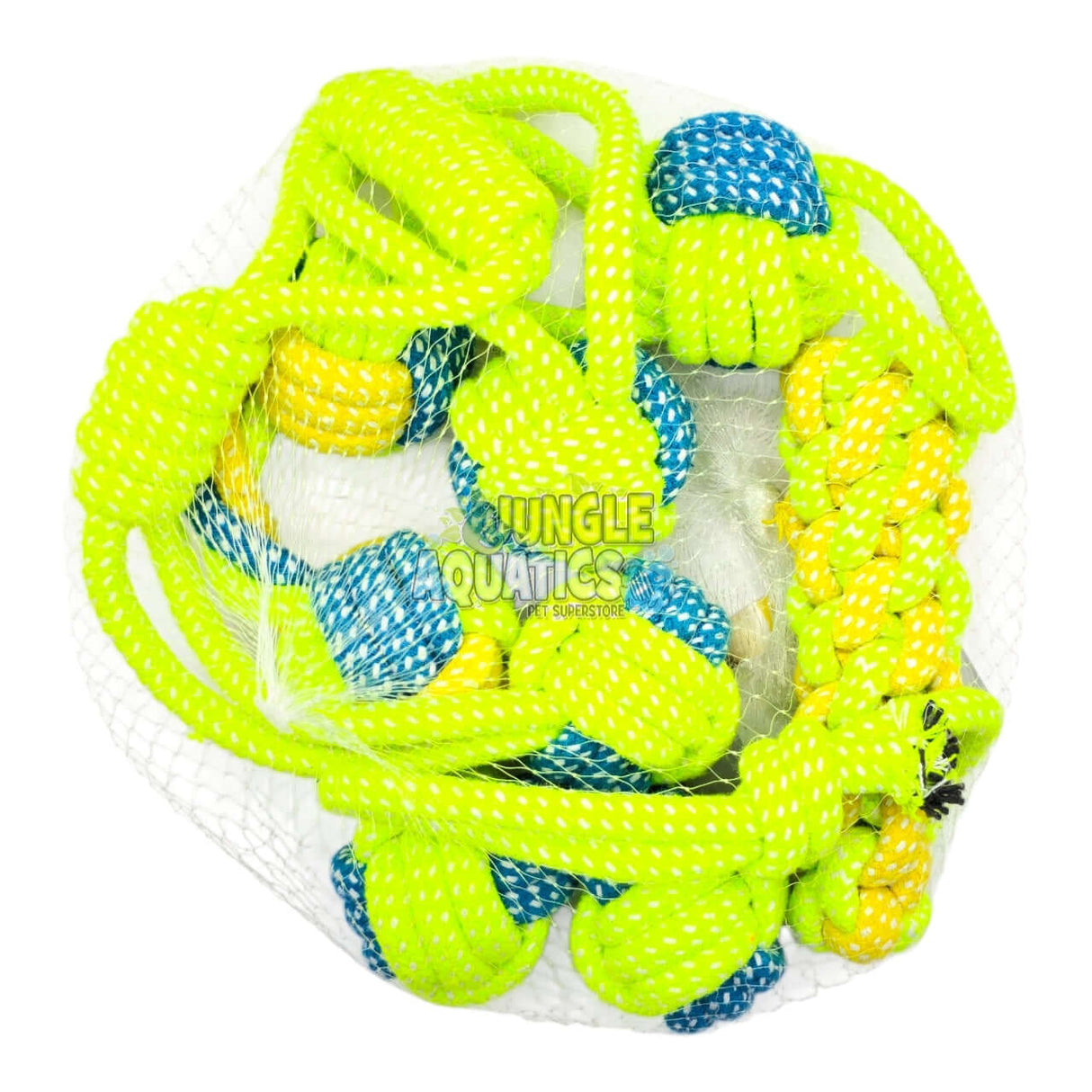 Dog Rope Toy Combo 7 Piece in vibrant colors, perfect for active play and chewing.
