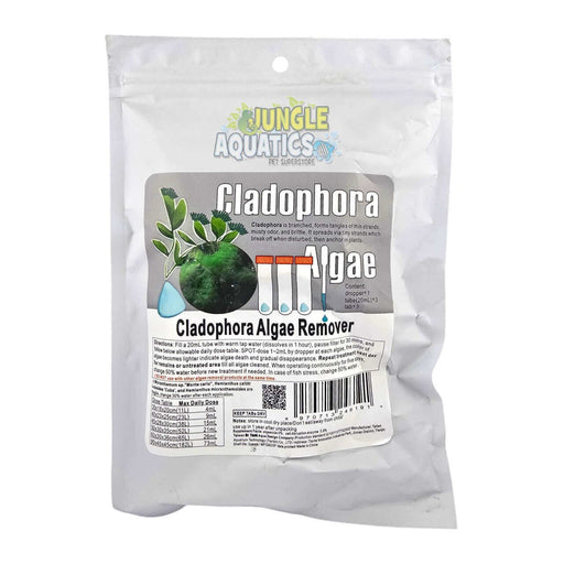 Dr. Tank Cladophora Algae Remover packaging with algae treatment instructions and dosage details.