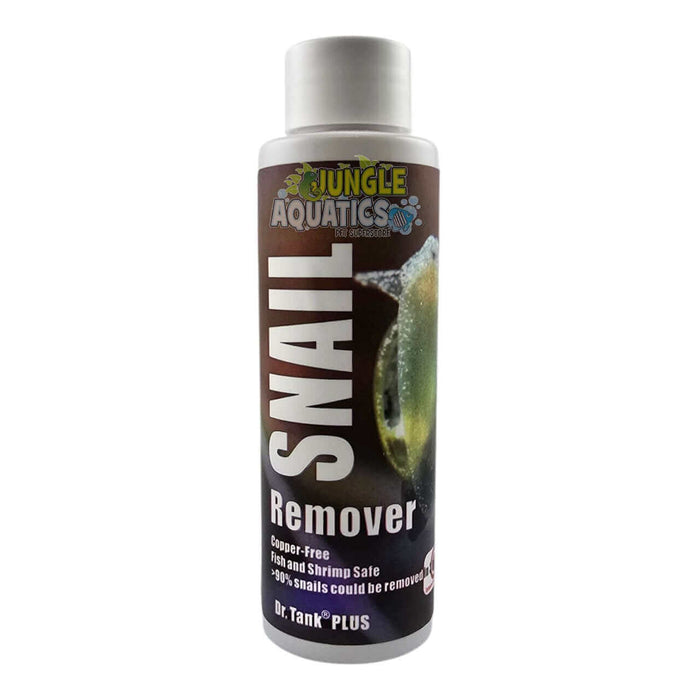 Dr. Tank Snail Remover 100ml bottle, copper-free, fish and shrimp safe, effective against snails in aquariums.