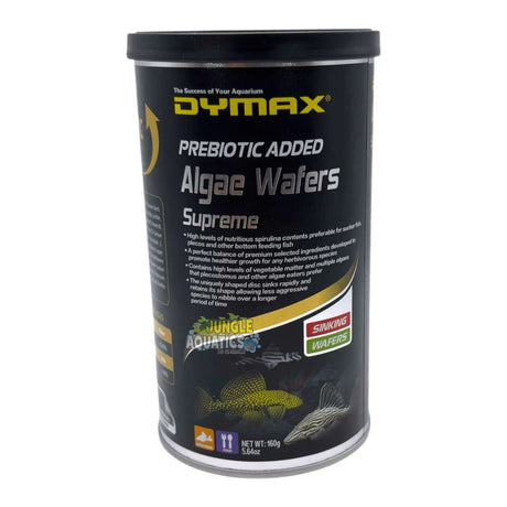 Dymax Algae Wafers Supreme canister for sinking wafers designed for Plecos and bottom feeders.