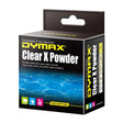 Dymax Clear X Powder 5 Pack for crystal clear aquarium water, removes cloudiness, suitable for all aquatic environments.