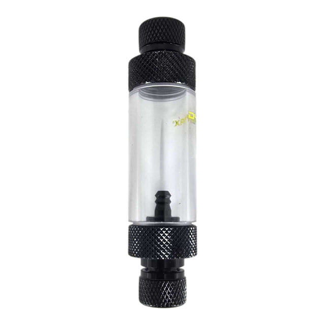 Dymax CO2 Aluminium Bubble Counter Double End for monitoring CO2 levels in aquariums, compact and durable design.