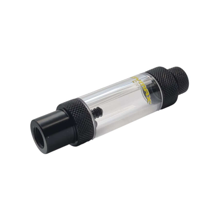 Dymax CO2 Bubble Counter Single End, high clarity acrylic, aluminum alloy construction, non back flow feature.