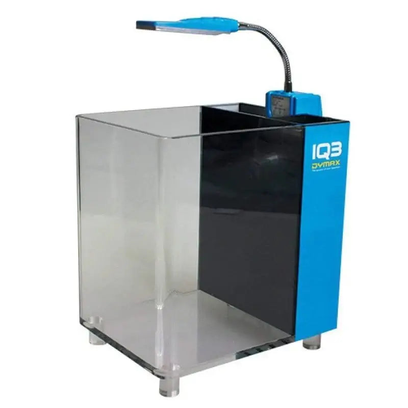 Dymax IQ3 Mini Acrylic Aquarium with dimmable LED lighting and complete filtration system.