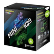 Dymax IQ9 mini seawater drop-off dual-purpose freshwater aquarium packaging with vibrant coral design.